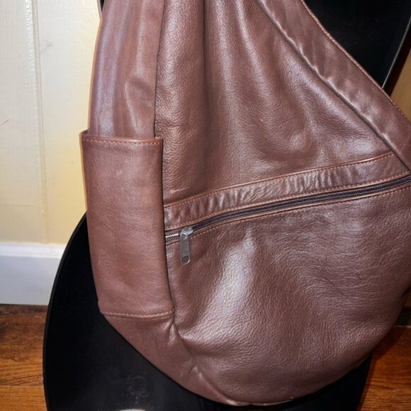 AmeriBag Healthy Back Bag Brown Leather Adjustable Strap - Picture 8 of 15